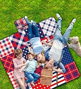 Poedist Extra Large Picnic Blanket Waterproof,80"x 80"Foldable Machine Washable Beach Blanket,Out...