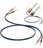2 Pack Pure Copper Speaker Cable with Pin Banana Plugs, 1.5m / 4.9FT HiFi OFC 13 Gauge Speaker Wi...