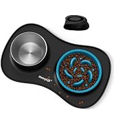 MateeyLife Dog Food and Water Bowl Set 3 in 1, Slow Feeder Dog Bowls & Stainless Steel Water Bowl...