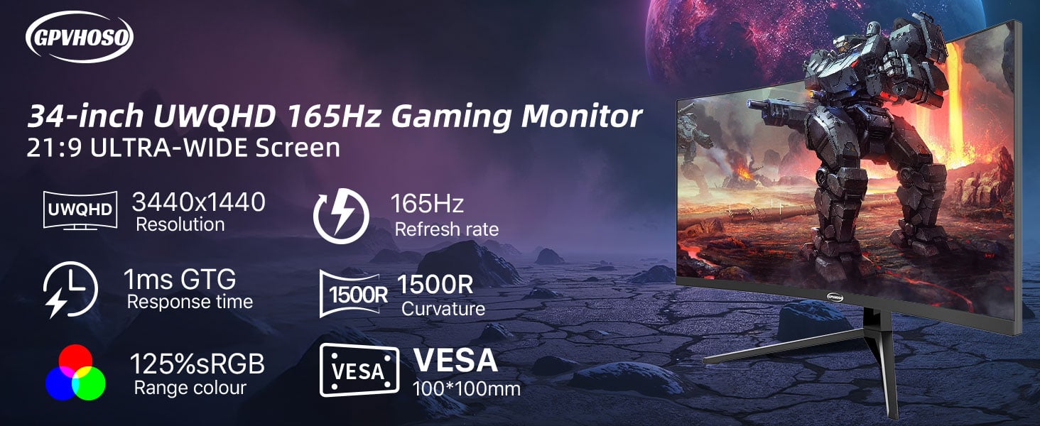 34 Inch 4K Curved Gaming Monitor