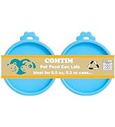 COMTIM Cat Food Can Covers Lids for 5.5 oz Cans, 2 Pack Silicone Cat Food Can Lids for 5.5 oz 5.3...