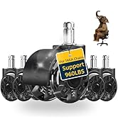 LSWHee 2 Inch Office Chair Caster Wheels, Heavy Duty Replacement Wheels, Mute Rubber Casters for ...