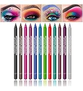 AWCCXMYM 12 Colors Eyeliner Pen Set,Glitter Eyeliner Pencil,Eye Liners for Women Waterproof Color...