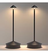 EJQ 2 Pack LED Cordless Table Lamp, Portable 6000mAh Rechargeable, Touch Control Outdoor Table La...
