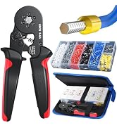 Preciva Ferrule Crimping Tool Kit with 1900PCS Wire Connectors, Hexagonal AWG23-10 Sawtooth Self-...