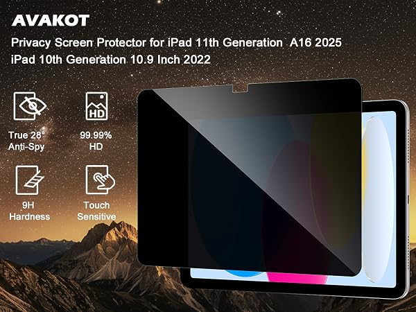 iPad 11th A16 Privacy Screen Protector