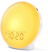 JALL Sunrise Alarm Clock White Noise Machine with 25 Nature Sleep Sounds, Fully Dimmable Clock fo...