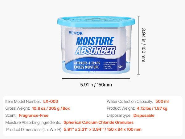 moisture absorbers for storage