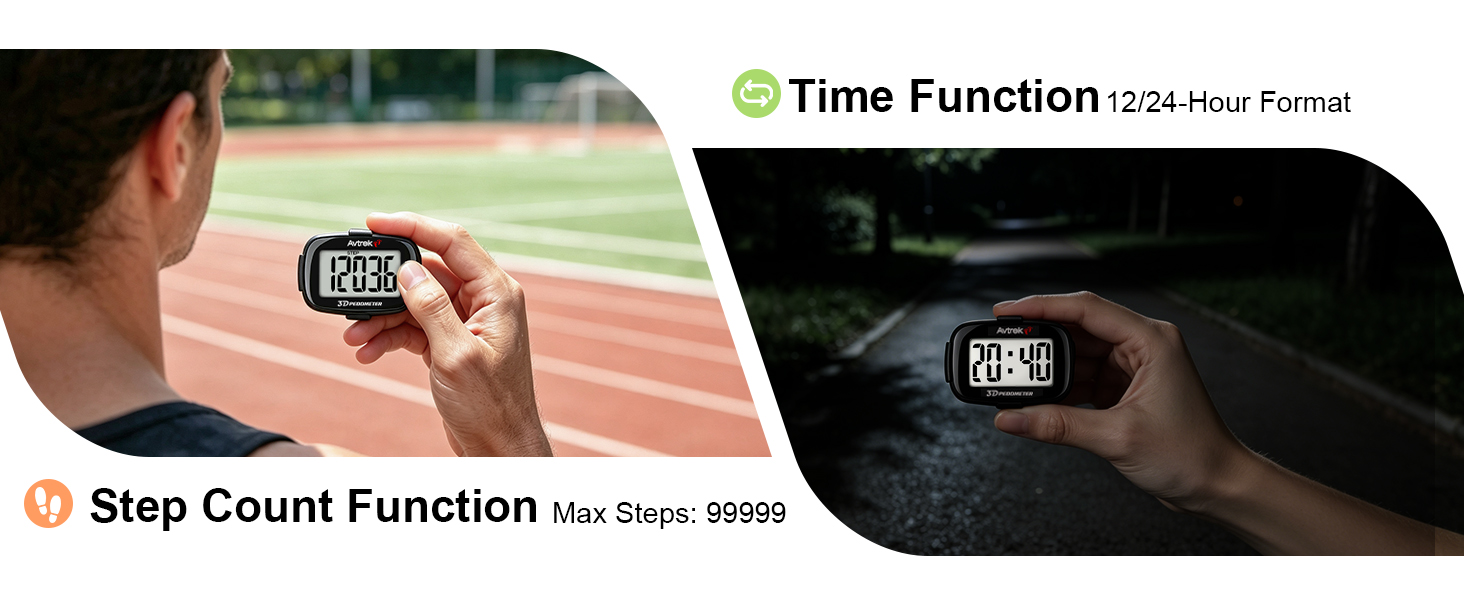 pedometer with time