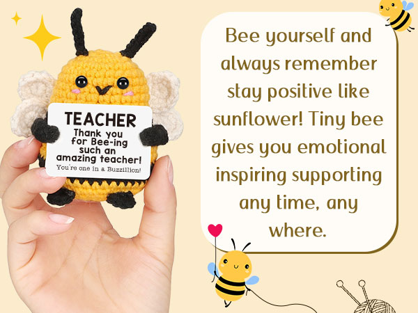 teacher gifts for teachers appreciation week end of year presents positive crochet animals bee