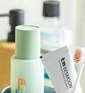 Toothbrush Holders for Bathrooms, Ceramic Toothbrush and Toothpaste Holder with Bamboo Divider, D...