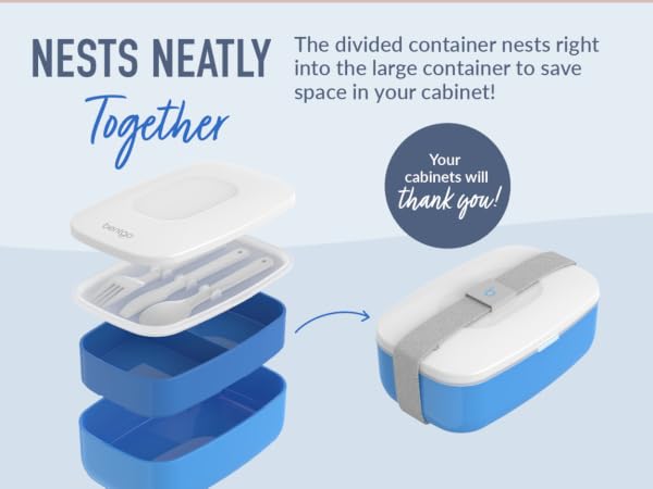 stackable containers, stackable lunch box, nested containers, nested lunch boxes, space-saving box