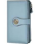Travelambo Womens RFID Blocking Large Capacity Luxury Waxed Genuine Leather Clutch Wallet Multi C...