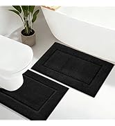 Bathroom Rugs Set 2 Pieces, Ultra Soft Thick Plush Fluffy Microfiber Absorbent Bath Mat, Non-Slip...