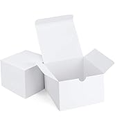 Eupako White Gift Boxes 5x5x3.5 25 Pack Kraft Paper Gift Boxes with Lids for Crafting, Gifts, Wed...
