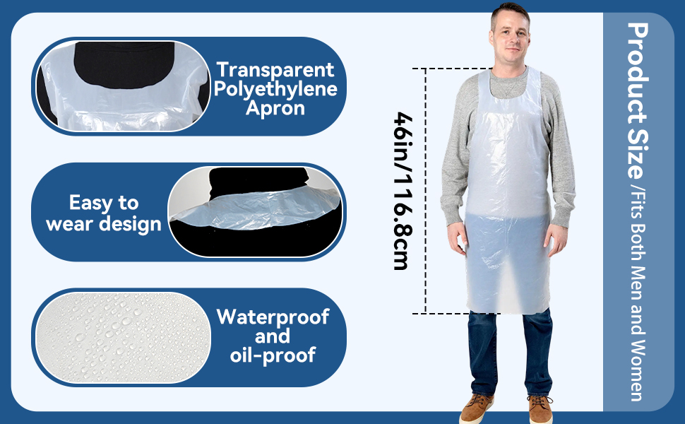 Disposable White Plastic Aprons