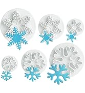 ilauke 6PCS Snowflake Cookie Cutters Decorating Fondant Embossing Tool Christmas Cookie Cutters S...