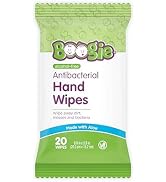 Boogie Antibacterial Hand Wipes - 20 Count - Hypoallergenic & Alcohol-Free - Travel and Diaper Ba...