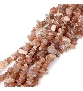 HAAMIIQII 5-8mm Natural Sunstone Chips Beads Irregular Chip Stone Genuine Real Freeform Loose Gem...