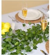 CQURE 20 Pack 140Ft Artificial Ivy Fake Vines,Ivy Garland Greenery Garland Fake Hanging Plants Vi...