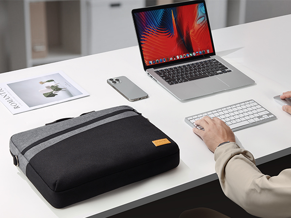 grey laptop bag