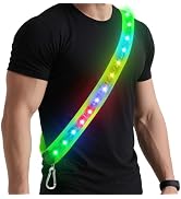 Zacro LED Light Up Sash Vest for Night Walking with 5 Colors & 3 Modes, Rechargeable High Visibil...