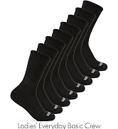 Fruit of the Loom Womens Everyday Basics Socks, Breathable with Half Cushion (Multi-Packs)