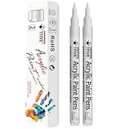 TFIVE White Paint Marker Paint Pens - 2 Pack Acrylic Permanent Marker, 0.7mm Extra Fine Tip Paint...