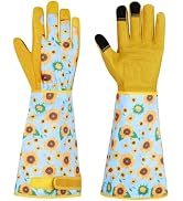 Velway Long Gardening Gloves for Women - Thorn Proof & Rose Pruning Touchscreen Forearm Protectio...