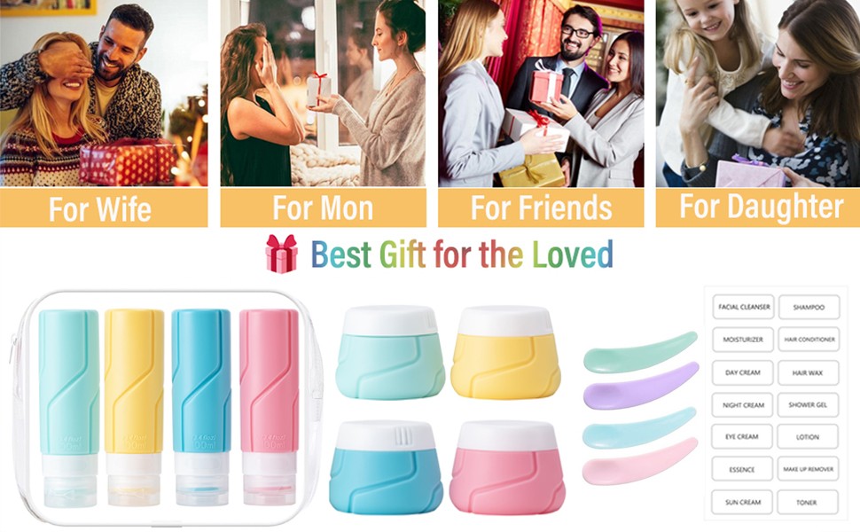 Silicone Toiletry Containers for Shampoo,3oz Portable Refillable Trave Size Liquid Containers