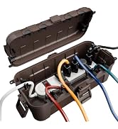 Flemoon Medium Outdoor Electrical Box (11.5x5.2x4 inch), IP54 Waterproof Extension Cord Cover w/6...