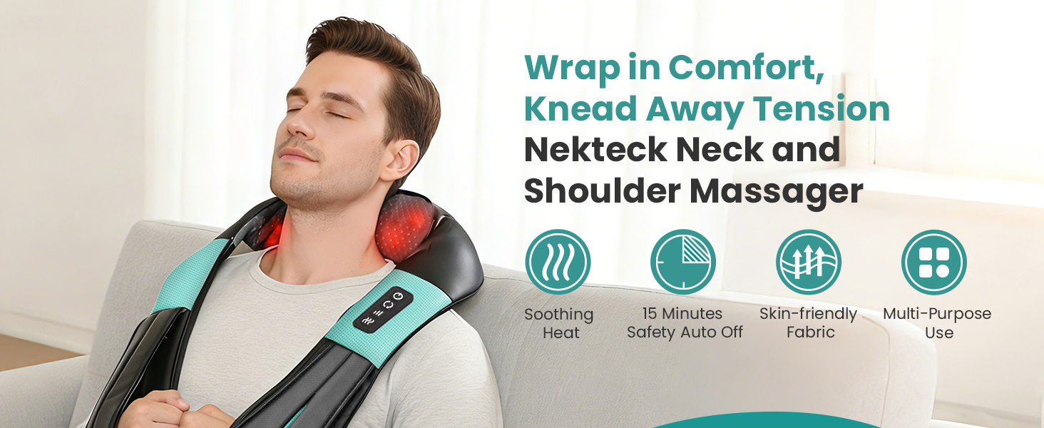 nekteck neck back massager pain relief deep tissue shoulder massage tool christmas birthday gifts