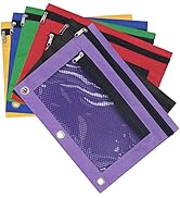 Binder Pouches, Pencil Pouches, Zipper Binder Pencil Pouch Pen Case with 3 Holes, 3 Ring Zippered...