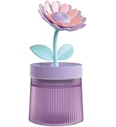 DONGKER Mini Humidifier,260ml 2 Mist Modes Cute Flower Desktop Humidifiers with Colorful Lights f...