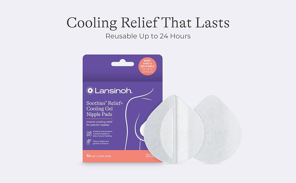 Lansinoh Soothies Relief Cooling Gel Nipple Pads Hydrogel protects cracked nipples
