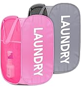 Pop-up Laundry Hamper, Foldable Pop-up Mesh Hamper Dirty Clothes Basket Collapsible for Storage a...