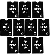 SaiTech IT 10 Pack RFID Blocking Sleeves for Debit and Credit Cards,Black | Durable and Slim Anti...