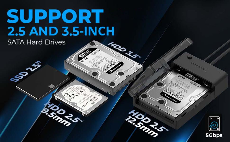 support 2.5 and 3.5-inch sata hard drives