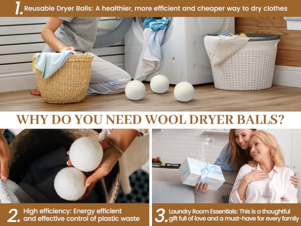 Wool Reusable Dryer Balls XL