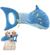 LEGEND SANDY Large Squeaky Dog Toys to Keep Them Busy, Interactive Plush Dog Toy, Crinkle Tug of ...
