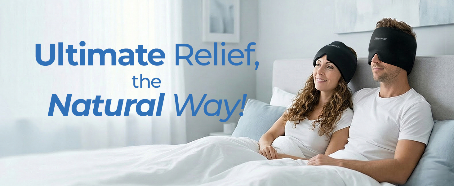 TheraICE Headache Hat migraine mask—cooling therapy for pain, tension, sinus, puffy eyes