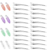 30PCS Metal Alligator Hair Clips, Duck Billed Styling Clips with Holes | Heavy Duty Silver Hair P...