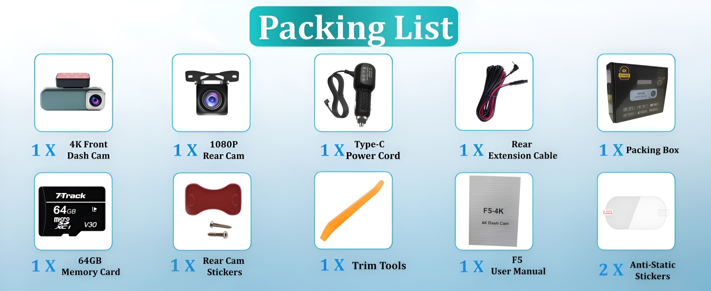 dash cam front and rear