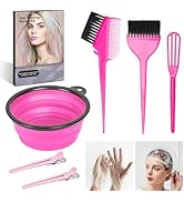 ROOHUA 8 Pcs Hair Coloring Kit - Professional Hair Dye Tools for Home Salon Use with Bowl, Brush,...