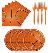 72 Pcs Basketball Paper Plates and Napkins Party Supplies, Basketball Birthday Party Decorations ...