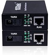 A Pair of Gigabit Ethernet Single-Mode SC Fiber Bidi Media Converter, Built-in BiDi SFP B LX Fibe...