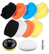 11Pcs 3 Inch Car Foam Drill Polishing Pad Kit, 5 Color Graded Sponge Buffing Pads + Wool Buff Pad...