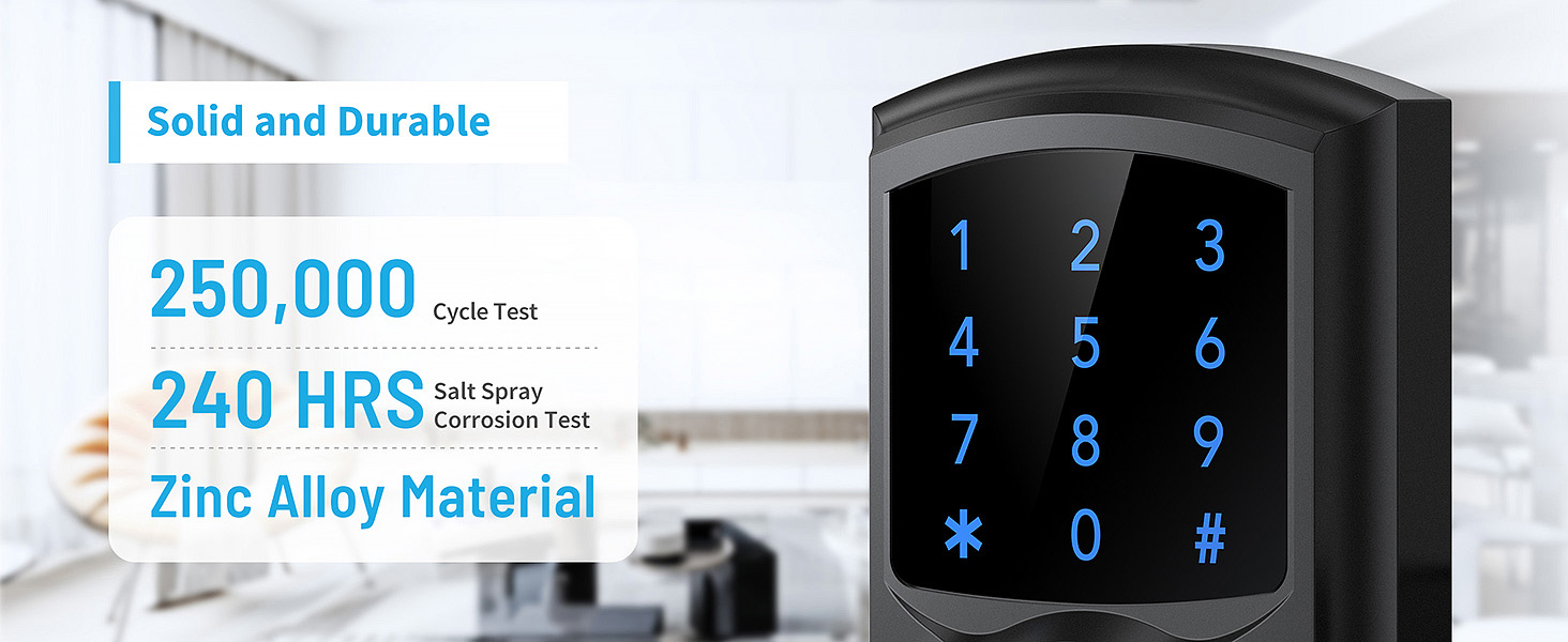 Touchscreen Keypad Door Lock with Handle