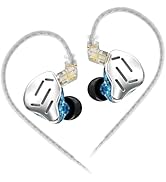 KZ Zax in Ear Monitor, 16 Driver Hybrid Earphones 1DD+7BA HiFi, High Resolution Wired Earbuds Dee...