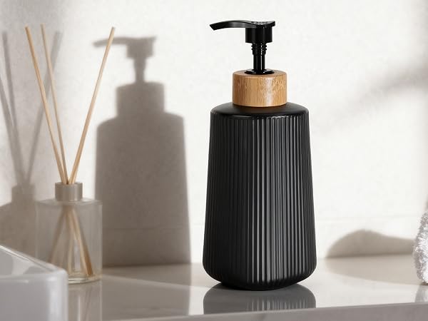 Glass soap dispenser for bathroom